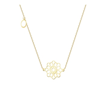 Złoty naszyjnik z cyrkonią - rozeta