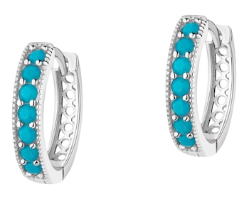 Stříbrné náušnice se zirkony - kroužky