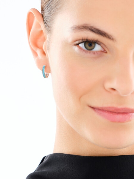 Kolczyki srebrne z turkusami syntetycznymi - koła