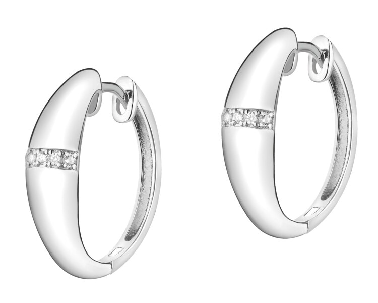 Kolczyki srebrne z cyrkoniami - koła