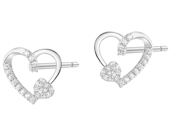 Stříbrné náušnice se zirkony - srdce