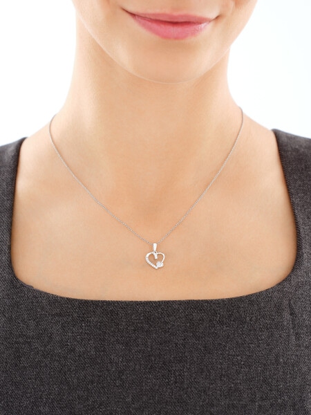 Zawieszka srebrna z cyrkoniami - serca