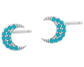 Stříbrné náušnice se zirkony - Měsíce