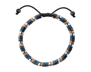 Náramek z ušlechtilé oceli s hematity