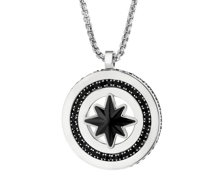 Naszyjnik ze stali szlachetnej z cyrkoniami