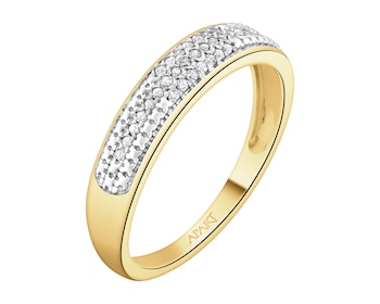 Zlatý prsten s diamanty - 0,11 ct - ryzost 585