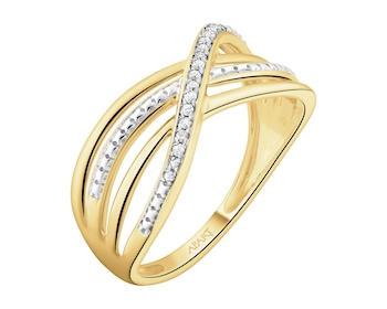 Zlatý prsten s diamanty - 0,05 ct - ryzost 585