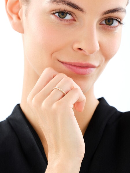 Pierścionek z żółtego złota z brylantem - 0,02 ct - próba 375