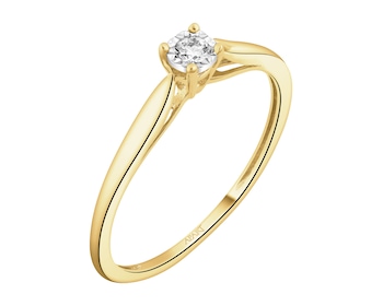 Prsten ze žlutého a bílého zlata s briliantem - 0,05 ct - ryzost 585