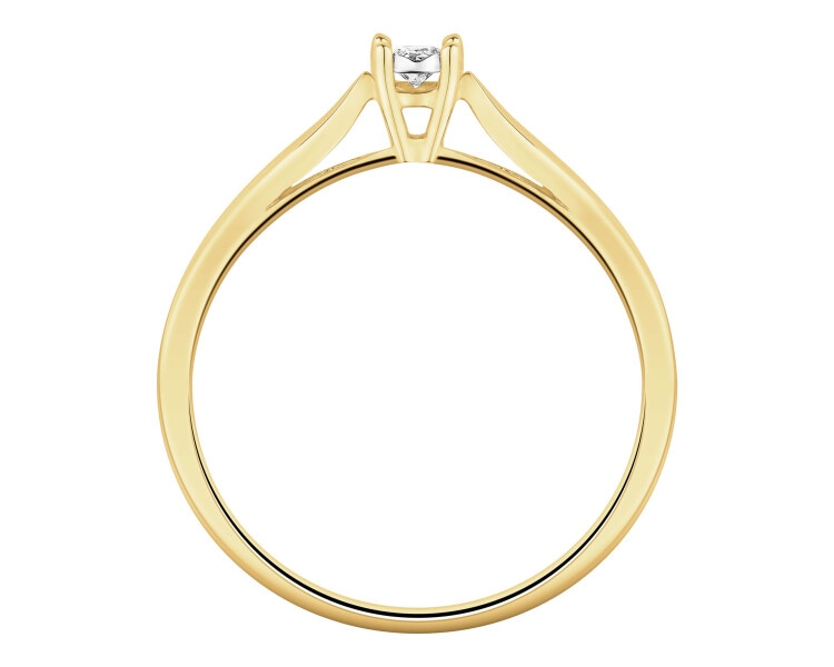 Pierścionek z żółtego i białego złota z brylantem - 0,05 ct - próba 585