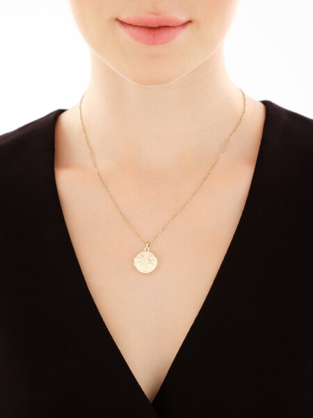 Zawieszka z żółtego złota z diamentami - puzderko - drzewko - 0,01 ct - próba 585