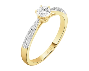 Zlatý prsten s brilianty - 0,21 ct - ryzost 585