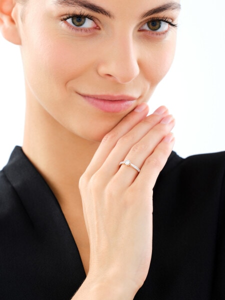 Pierścionek z żółtego złota z brylantami - 0,21 ct - próba 585