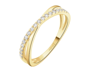Zlatý prsten s brilianty - 0,16 ct - ryzost 585