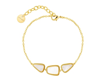 Pozlacený náramek z mosazi s perletí