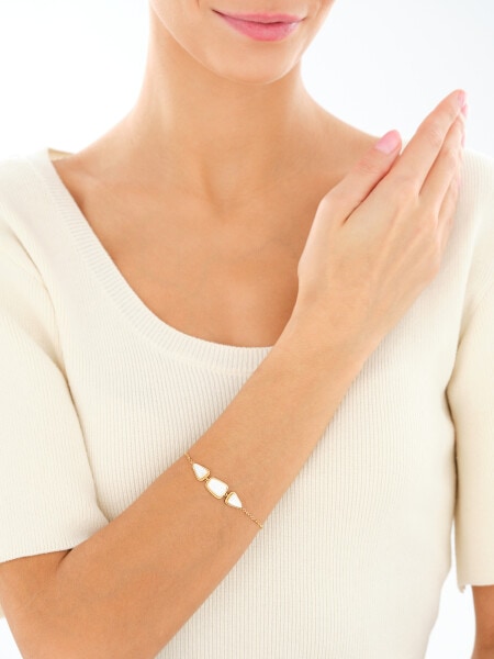 Bransoletka z mosiądzu pozłacana z masą perłową