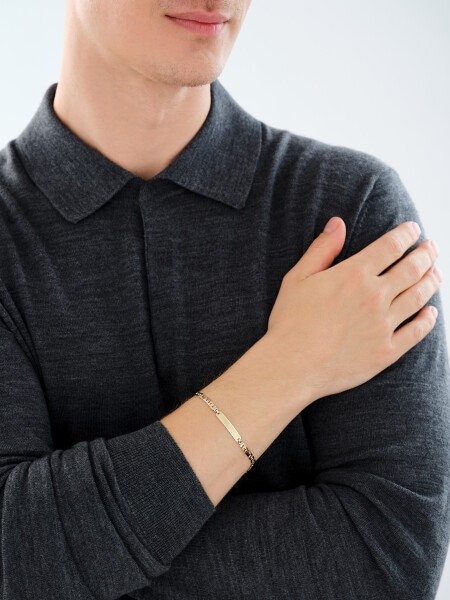 Złota bransoletka z blaszką