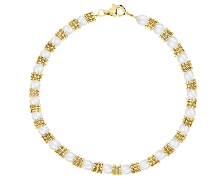 Złota bransoletka z perłami