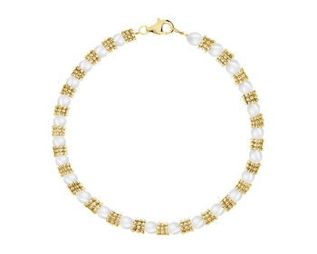 Złota bransoletka z perłami