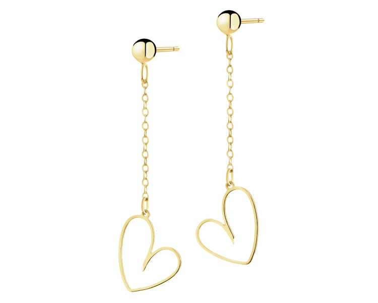 Złote kolczyki - serca