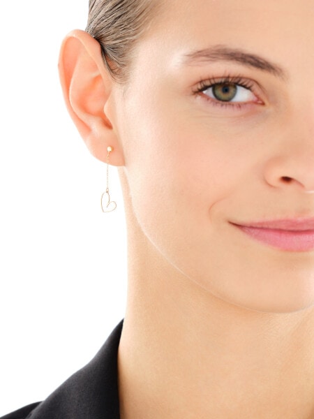 Złote kolczyki - serca