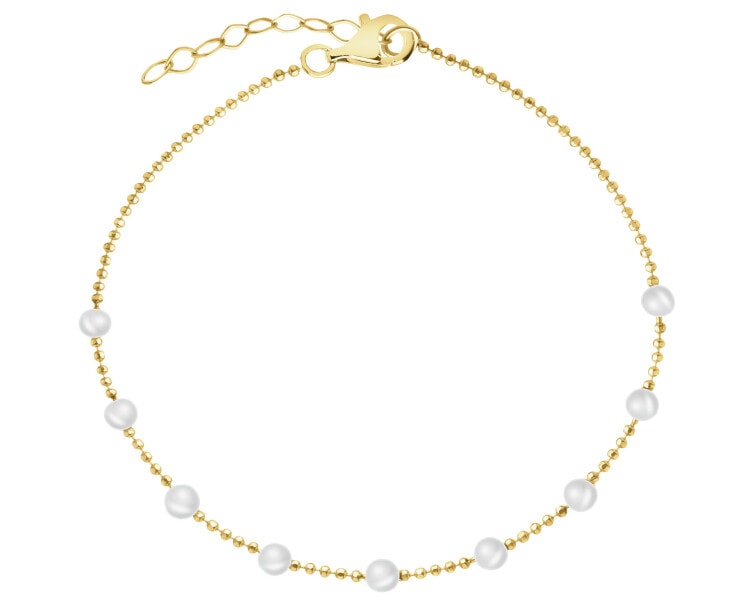 Złota bransoletka z perłami
