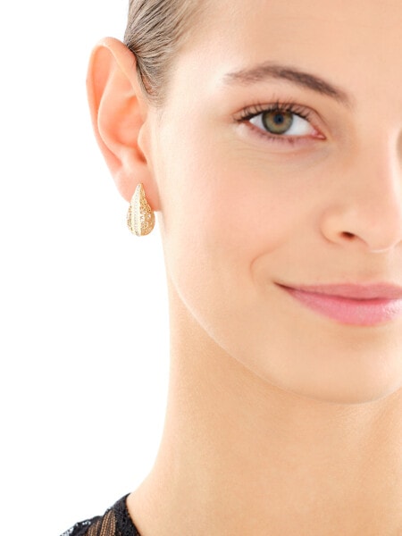 Złote kolczyki z cyrkoniami - łezki