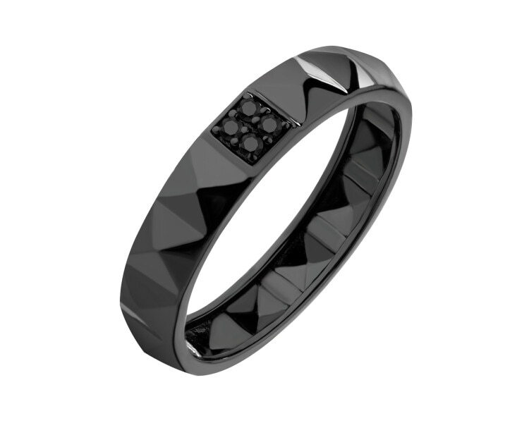 Obrączka srebrna ze spinelami