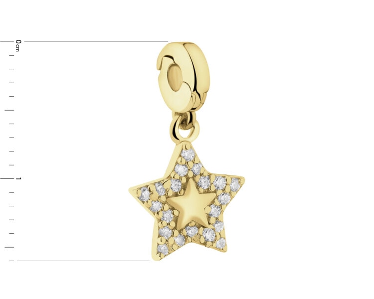 Zawieszka srebrna new charms z cyrkoniami - gwiazda