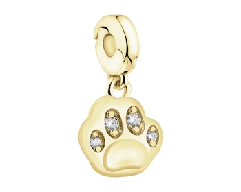 Pozlacený stříbrný přívěsek New Charms se zirkonem - srdce