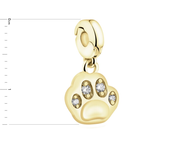 Zawieszka srebrna new charms z cyrkoniami - łapka