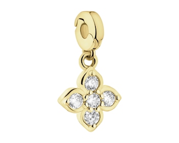 Pozlacený stříbrný přívěsek New Charms se zirkony - květ