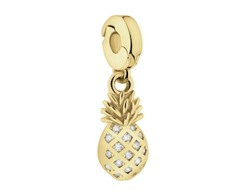 Zawieszka srebrna new charms z cyrkoniami - ananas