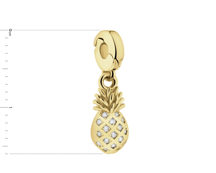 Zawieszka srebrna new charms z cyrkoniami - ananas
