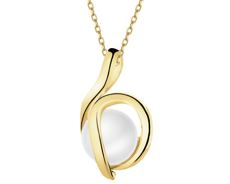 8 K Yellow Gold Pendant with Pearl