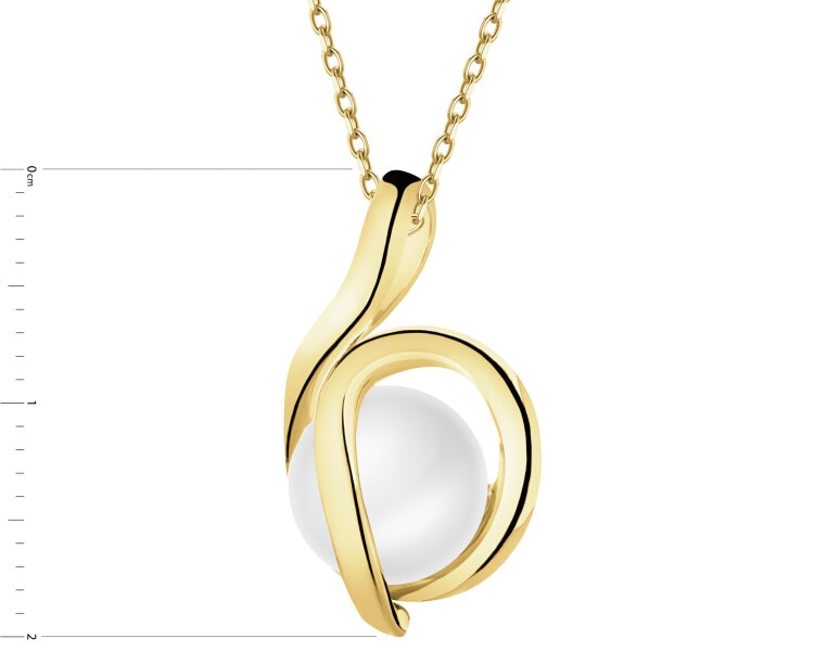 8 K Yellow Gold Pendant with Pearl