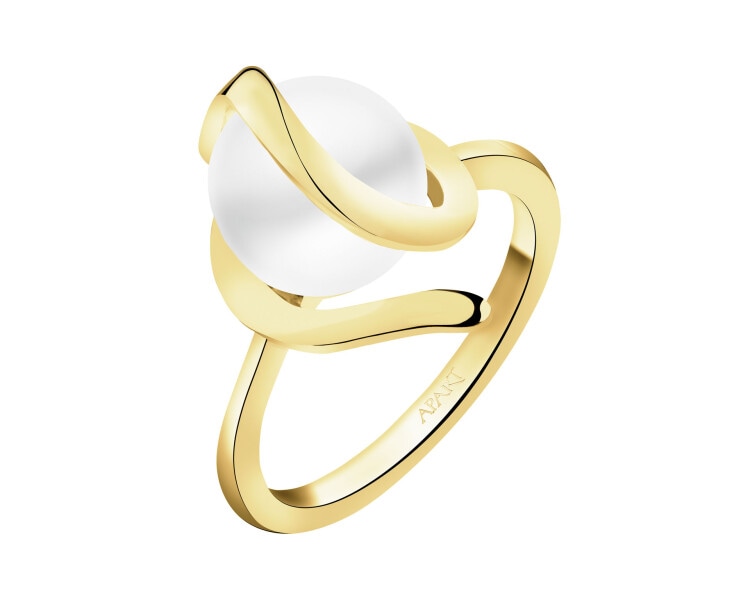 8 K Yellow Gold Ring with Pearl