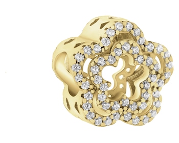 Pozlacený stříbrný přívěsek Beads se zirkony - květ