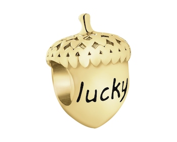 Pozlacený stříbrný přívěsek Beads se smaltem - žalud