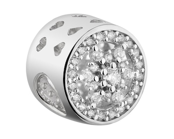 Stříbrný přívěsek Beads se zirkony - sněhová vločka