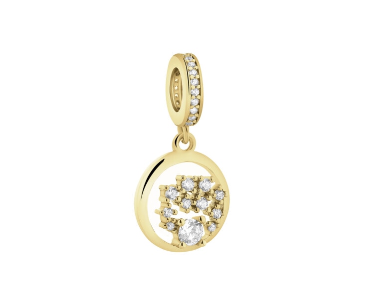 Zawieszka srebrna beads z cyrkoniami