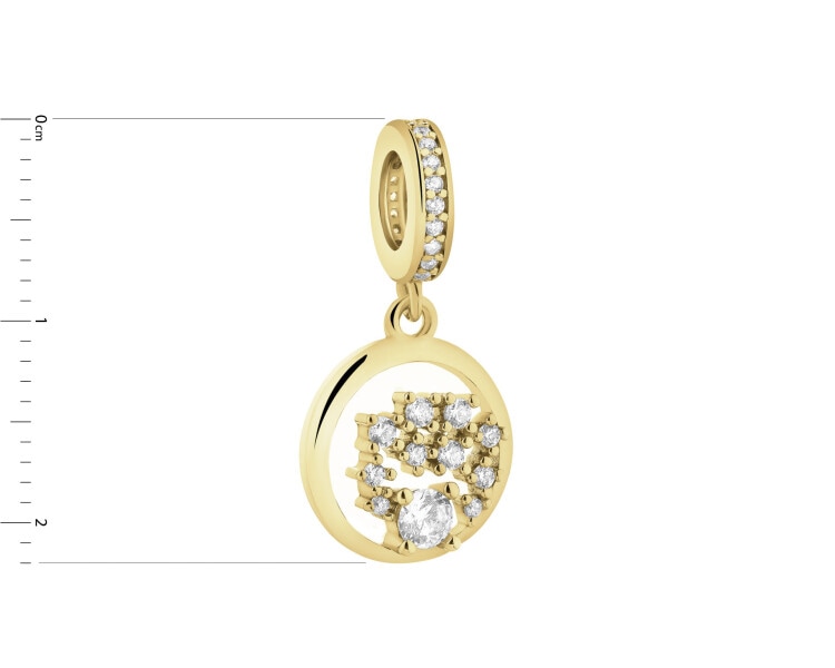 Zawieszka srebrna beads z cyrkoniami