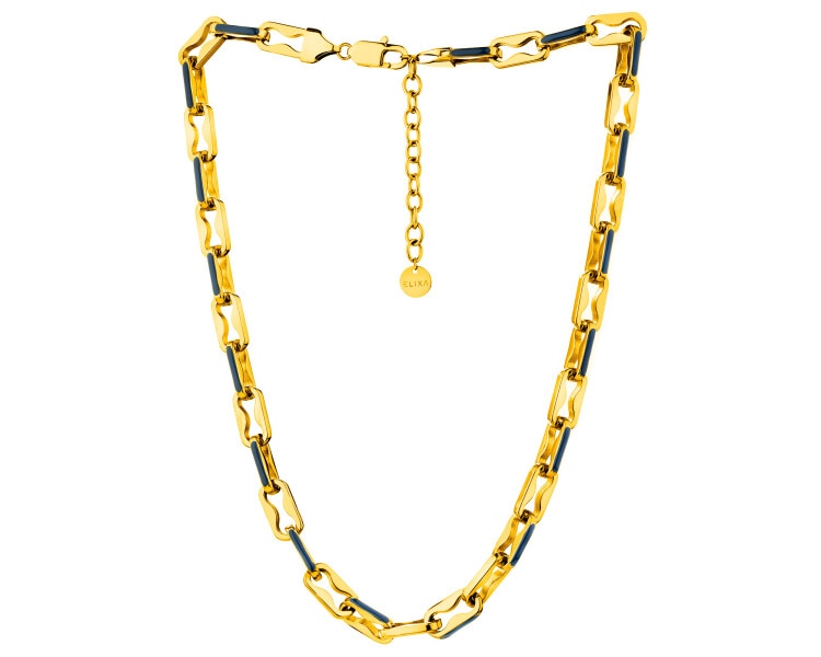 Naszyjnik ze stali szlachetnej z detalami z masy żywicznej