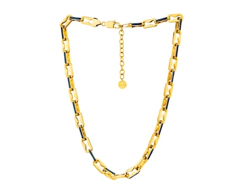 Naszyjnik ze stali szlachetnej z detalami z masy żywicznej