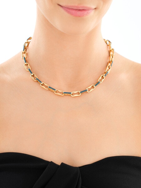 Naszyjnik ze stali szlachetnej z detalami z masy żywicznej