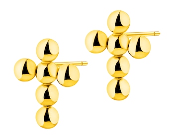 Náušnice z ušlechtilé oceli - kuličky, kříž