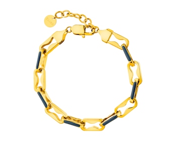 Bransoletka ze stali szlachetnej z detalami z masy żywicznej