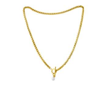 Naszyjnik ze stali szlachetnej z perłą