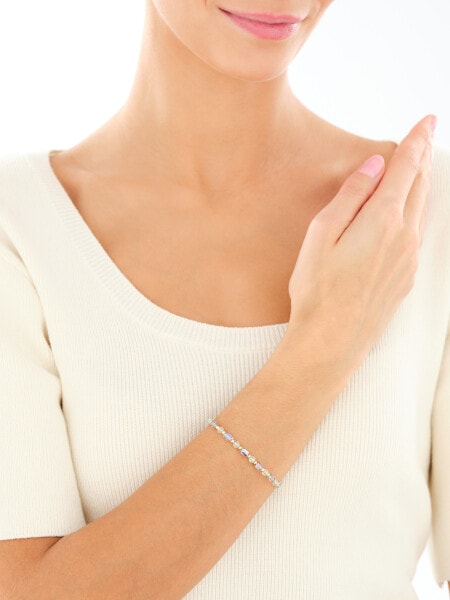 Bransoletka z mosiądzu pozłacana z prehnitami i szklanymi detalami