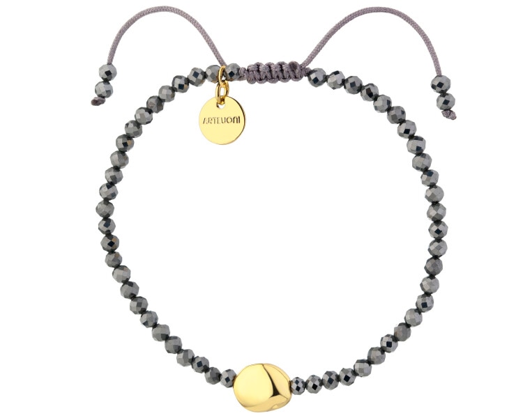 Gold-Plated Brass Bracelet with Gemstone